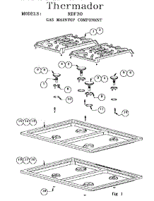 Gas Maintop Component parts for Thermador Range RDF30RS / 9707 & UP from AppliancePartsPros.com