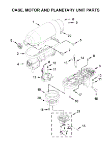 Case, Motor And Planetary Unit Parts parts for Kitchenaid Stand Mixer KSM3306XCA0 from AppliancePartsPros.com