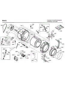Drum parts for Bosch Washer WFVC544CUC/25 from AppliancePartsPros.com