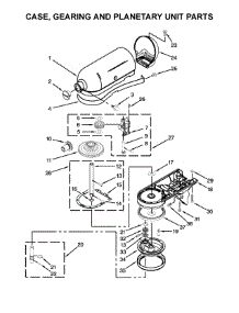Case, Gearing And Planetary Unit Parts parts for Kitchenaid Stand Mixer KSM95FEWH0 from AppliancePartsPros.com
