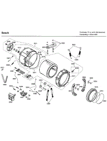 Drum parts for Bosch Washer WFMC4301UC/13 from AppliancePartsPros.com