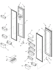 Ref / Fz Door And Shelf parts for Jenn-Air Side-By-Side Refrigerator JS2428GEHB-PJS2428GHB0 from AppliancePartsPros.com