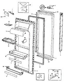 Fresh Food Door parts for Jenn-Air Side-By-Side Refrigerator JRS226B/MAQ21B from AppliancePartsPros.com