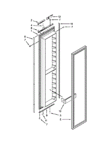 Freezer Door Parts parts for Jenn-Air Side-By-Side Refrigerator JS42NXFXDW10 from AppliancePartsPros.com