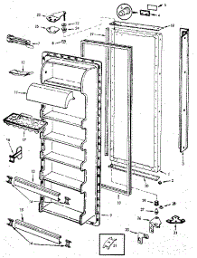 Refrigerator / Fresh Food Door parts for Jenn-Air Side-By-Side Refrigerator JRSI202B/M8N01A from AppliancePartsPros.com