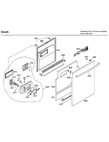 Door parts for Bosch Dishwasher SHX46L15UC/36 from AppliancePartsPros.com