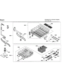 Rack parts for Bosch Dishwasher SHX46L15UC/36 from AppliancePartsPros.com