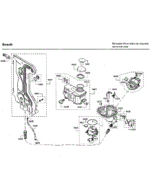 Pump parts for Bosch Dishwasher SHX88PW55N/01 from AppliancePartsPros.com