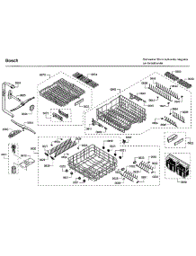 Baskets parts for Bosch Dishwasher SHX88PW55N/01 from AppliancePartsPros.com