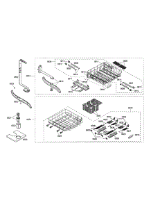 Spray Arm / Racks parts for Bosch Dishwasher SHE68M05UC/50 from AppliancePartsPros.com
