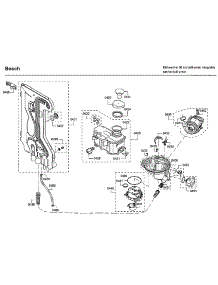 Pump parts for Bosch Dishwasher SHP88PW55N/01 from AppliancePartsPros.com