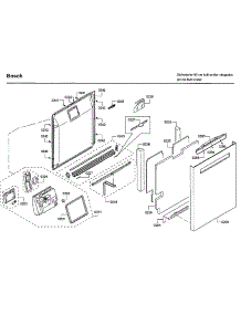 Door parts for Bosch Dishwasher SHP88PW55N/01 from AppliancePartsPros.com