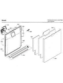 Door parts for Bosch Dishwasher SHS5AVF5UC/01 from AppliancePartsPros.com
