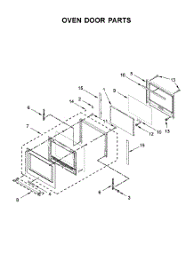 Oven Door Parts parts for Kitchenaid Electric Wall Oven KOSE507EBS04 from AppliancePartsPros.com