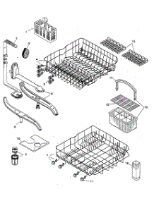 Racks parts for Bosch Dishwasher SHU3305UC/11 from AppliancePartsPros.com
