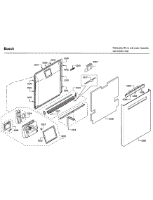 Door Asy parts for Bosch Dishwasher SHP53T55UC/09 from AppliancePartsPros.com
