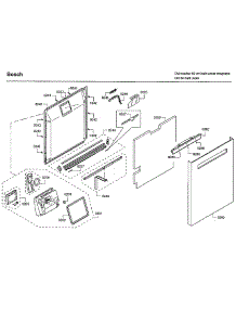Door parts for Bosch Dishwasher SHP65TL2UC/02 from AppliancePartsPros.com