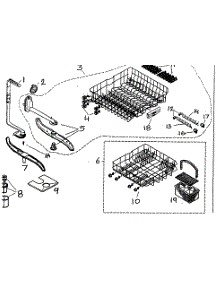 Racks parts for Bosch Dishwasher SHU53E06UC/14 from AppliancePartsPros.com