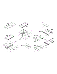 Crispers / Shelves parts for Thermador Side-By-Side Refrigerator KBUIT4855E/03 from AppliancePartsPros.com