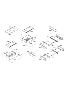 Drawers / Shelves parts for Thermador Side-By-Side Refrigerator KBUIT4855E/05 from AppliancePartsPros.com