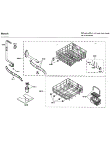 Racks parts for Bosch Dishwasher SHU33A02UC/38 from AppliancePartsPros.com