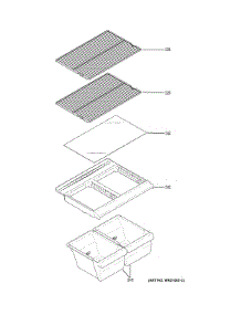 Fresh Food Shelves parts for Hot Point Top-Mount Refrigerator HPS18BTHFRBB from AppliancePartsPros.com