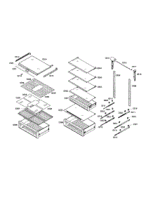 Shelf & Drawer parts for Thermador Refrigerator T24IR70NSP/21 from AppliancePartsPros.com