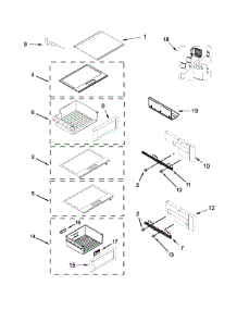 Refrigerator Shelf Parts parts for Jenn-Air Side-By-Side Refrigerator JS42NXFXDE00 from AppliancePartsPros.com