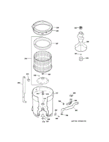 Tub, Basket & Agitator parts for Hot Point Top-Load Washer HSWP1000M4WW from AppliancePartsPros.com