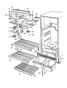Shelves parts for Magic Chef Top-Mount Refrigerator RB17EY-1A/5C42A from AppliancePartsPros.com
