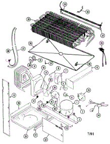 Unit Compartment & System parts for Magic Chef Top-Mount Refrigerator RB214RFA/DG80A from AppliancePartsPros.com