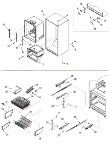 Interior Cabinet & Freezer Shelving parts for Maytag Bottom-Mount Refrigerator SK590-2-PSK590200W0 from AppliancePartsPros.com