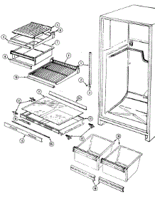 Shelves & Accessories parts for Magic Chef Top-Mount Refrigerator RB19KA-2AD-BL52A from AppliancePartsPros.com