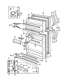 Doors parts for Magic Chef Top-Mount Refrigerator RB17EN-1A/5C42A from AppliancePartsPros.com