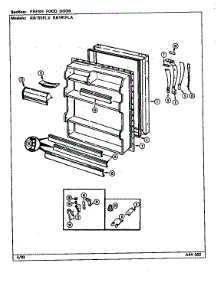 Fresh Food Door parts for Magic Chef Refrigerator RB191PLV/DE69A from AppliancePartsPros.com