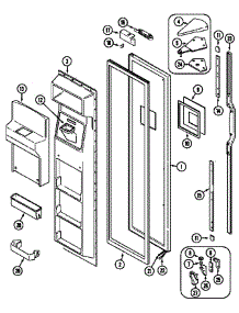 Freezer Door parts for Maytag Side-By-Side Refrigerator GS24X8D3V-DP83A from AppliancePartsPros.com