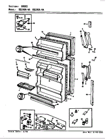 Doors (Rb19ka-4A / Ag65a) (Rb19ka-4A / Ag65b) (Rb19kn-4A / Ag64a) (Rb19ka-4A / Ag64a) (Rb19ka-4A / Ag64b) parts for Magic Chef Refrigerator RB19KA-4A/AG64A from AppliancePartsPros.com