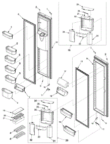 Ref / Fz Door And Shelf parts for Maytag Side-By-Side Refrigerator SK525-2W-PSK525200W0 from AppliancePartsPros.com