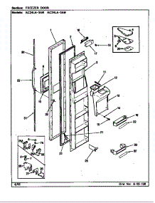 Freezer Door (Rc24la-3Aw / Bs82c) (Rc24la-3Aw / Cs82a) (Rc24ln-3Aw / Bs81d) (Rc24ln-3Aw / Cs81a) parts for Magic Chef Refrigerator RC24LN-3AW/BS82C from AppliancePartsPros.com