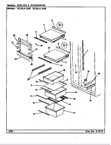 Shelves & Accessories (Rc24la-3Aw / Bs82c) (Rc24la-3Aw / Cs82a) (Rc24ln-3Aw / Bs81d) (Rc24ln-3Aw / Cs81a) parts for Magic Chef Refrigerator RC24LN-3AW/BS82C from AppliancePartsPros.com