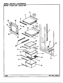 Shelves & Accessories (Rc22la-3Aw / Bs32e) (Rc22la-3Aw / Cs32a) (Rc22ln-3Aw / Bs31e) (Rc22ln-3Aw / Cs31a) parts for Magic Chef Refrigerator RC22LN-3AW/CS32A from AppliancePartsPros.com