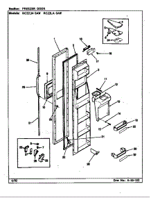 Freezer Door (Rc22la-3Aw / Bs32e) (Rc22la-3Aw / Cs32a) (Rc22ln-3Aw / Bs31e) (Rc22ln-3Aw / Cs31a) parts for Magic Chef Refrigerator RC22LN-3AW/CS32A from AppliancePartsPros.com