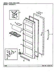 Fresh Food Door parts for Maytag Refrigerator HRNS2015/BP03D from AppliancePartsPros.com