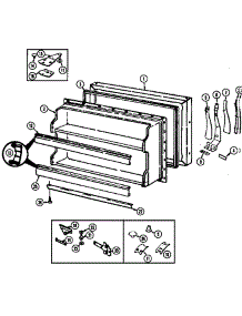 Freezer Door parts for Magic Chef Top-Mount Refrigerator RB170PA/DG25C from AppliancePartsPros.com