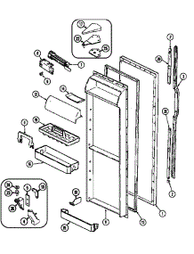 Fresh Food Door parts for Maytag Side-By-Side Refrigerator GS24X8D3A-DP84A from AppliancePartsPros.com