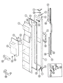 Freezer Door parts for Maytag Side-By-Side Refrigerator GS24X8DV-DR83A from AppliancePartsPros.com