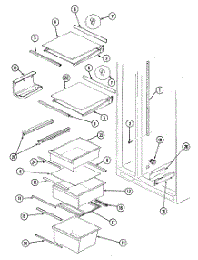 Shelves & Accessories parts for Maytag Side-By-Side Refrigerator GS24X8DV-DR83A from AppliancePartsPros.com