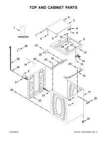 Top And Cabinet Parts parts for Maytag Washer 7MMVWC565FW0 from AppliancePartsPros.com