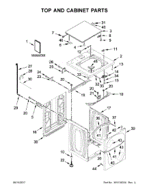 Top And Cabinet Parts parts for Maytag Washer MVWP575GW0 from AppliancePartsPros.com