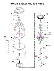Motor, Basket And Tub Parts parts for Maytag Washer MVWB765FW3 from AppliancePartsPros.com